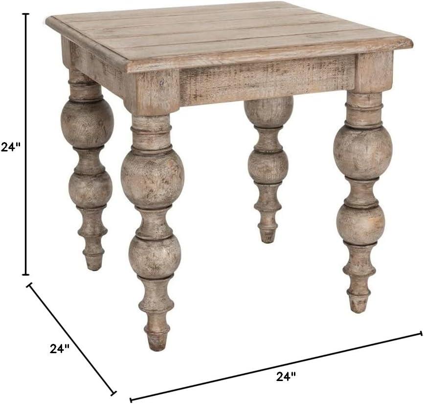 Bander Square Reclaimed Wood End Table (24")