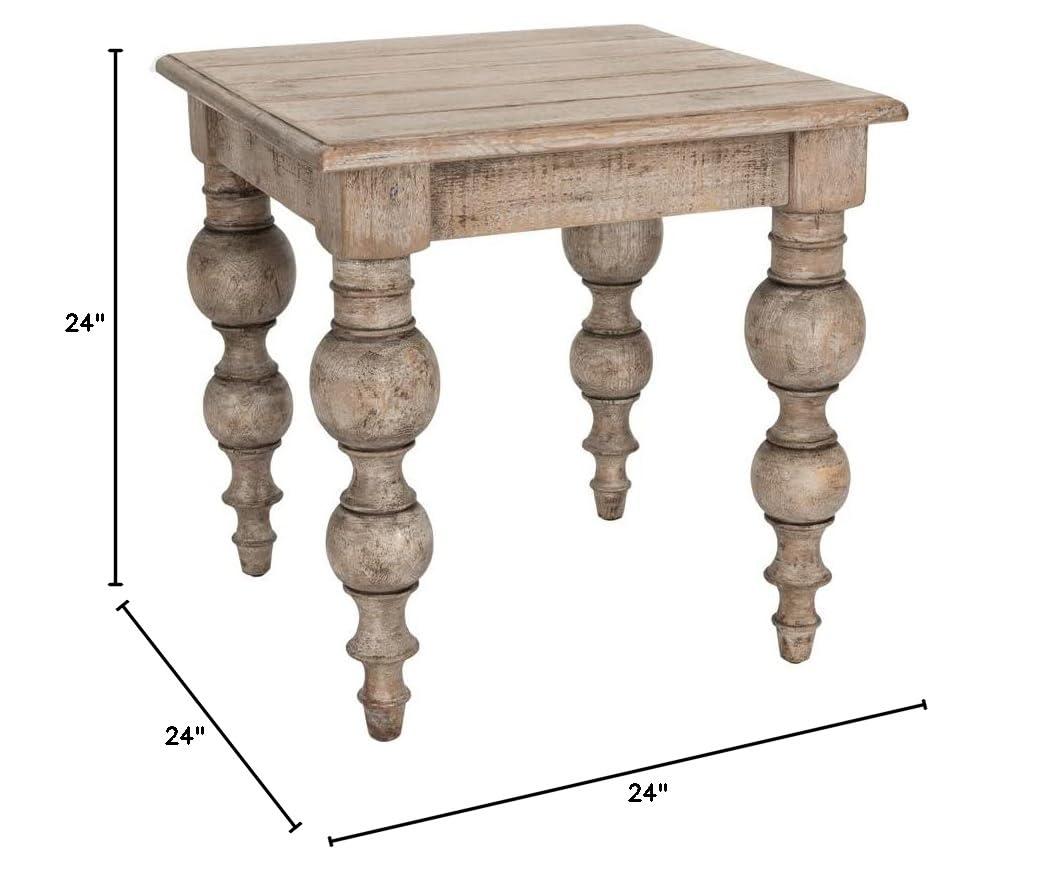 Bander Square Reclaimed Wood End Table (24")