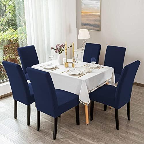 Chair Covers for Dining Room 4 Pack Navy Blue Chair Covers Super Fit Washable Kitchen Chair Protector Cover for Dining Room, Hotel, Ceremony