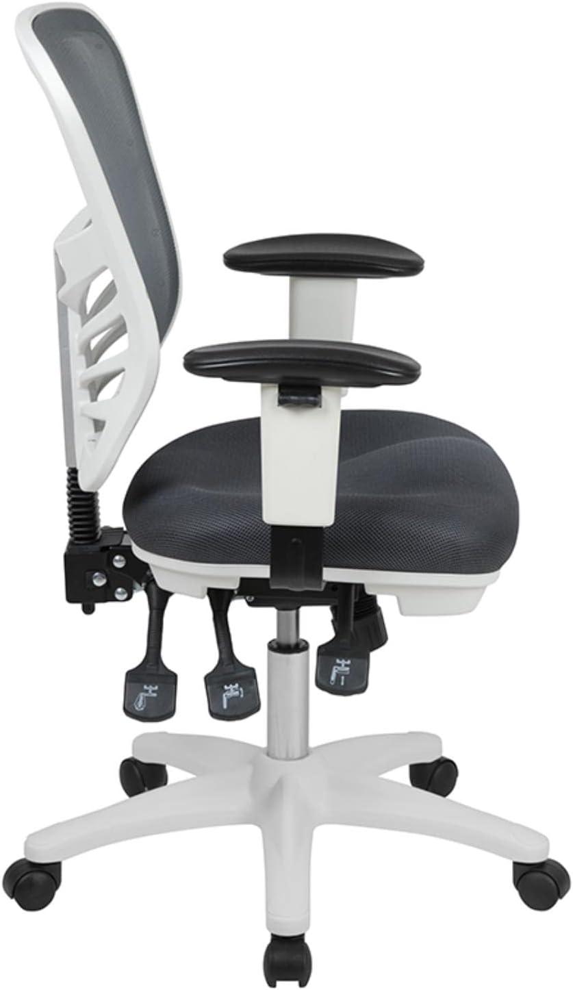 Flash Furniture Mid-Back Mesh Multifunction Executive Swivel Ergonomic Office Chair with Adjustable Arms