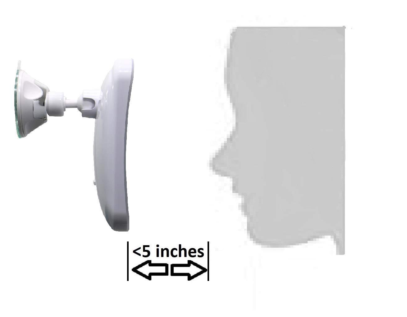 Square LED Lighted 10X Magnifying Makeup Mirror, Power Locking Suction Cup, Bright Diffused Light And 360 Degree Rotating Adjustable Arm, Portable Cordless Home And Travel Bathroom Vanity Mirror