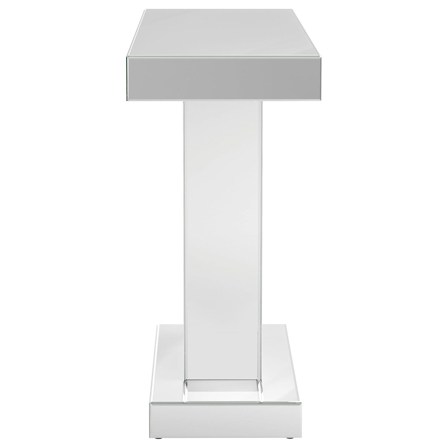 Coaster Crocus Modern Rectangular Glass Console Table Silver
