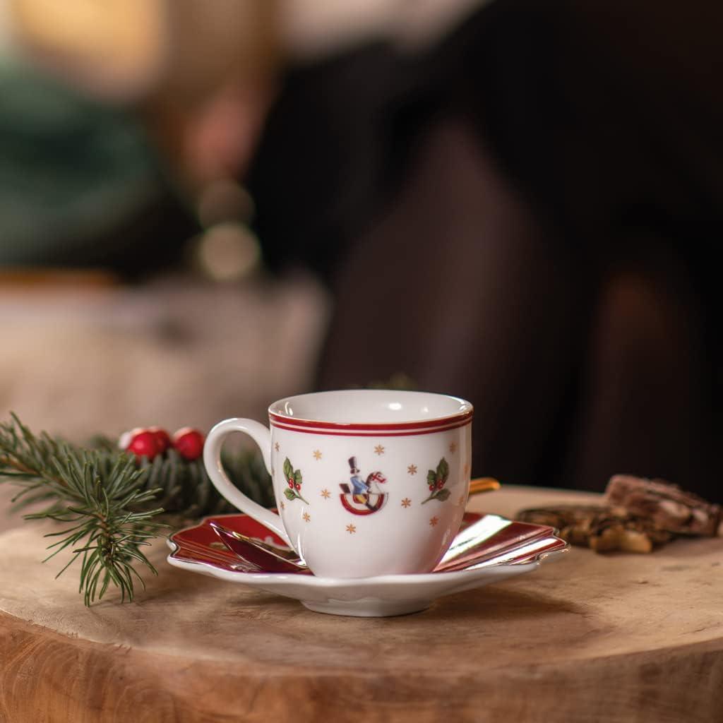 Christmas Floral Print Ceramic Espresso Mug