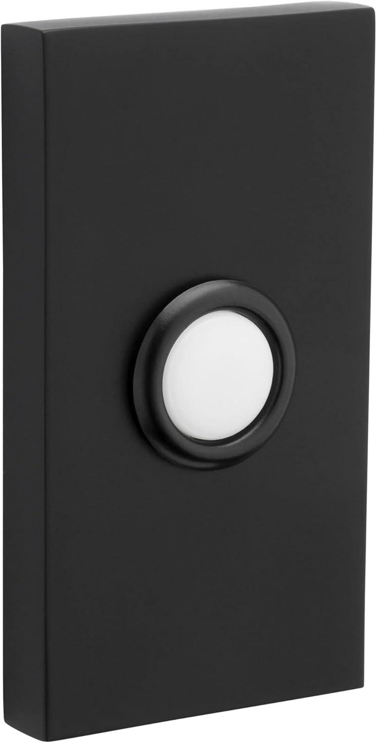 Satin Black Illuminated Rectangular Door Bell Button