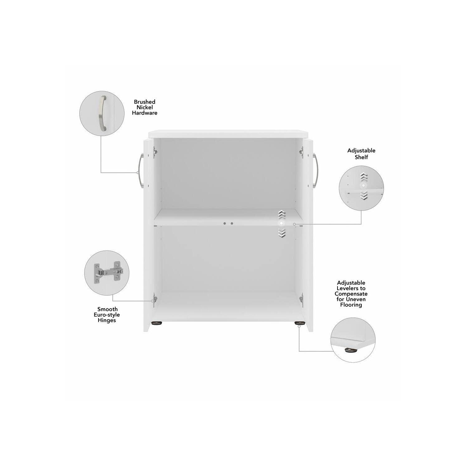 Bush Business Furniture Universal Laundry Room Storage Cabinet with Doors and Shelves