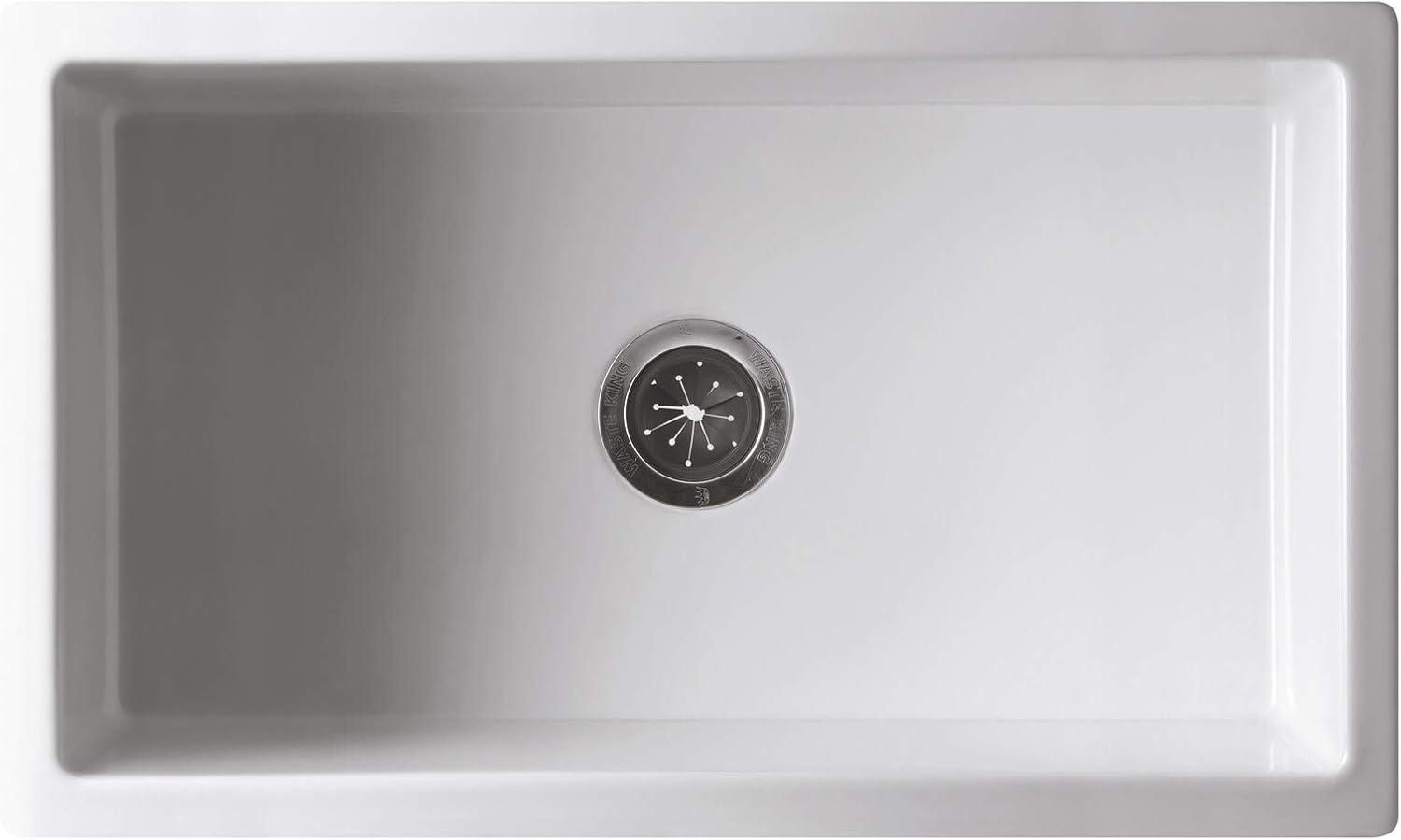 30" White Fireclay Farmhouse Kitchen Sink