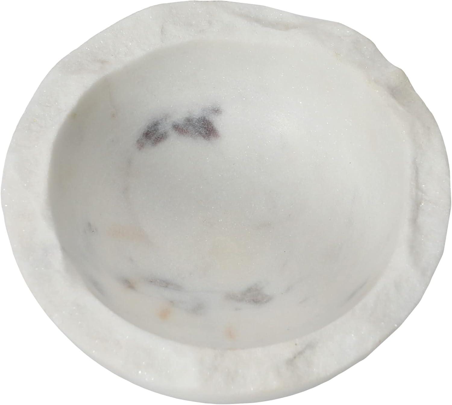 Bloomingville Bloomingville Marble Bowl with Raw Edge, White