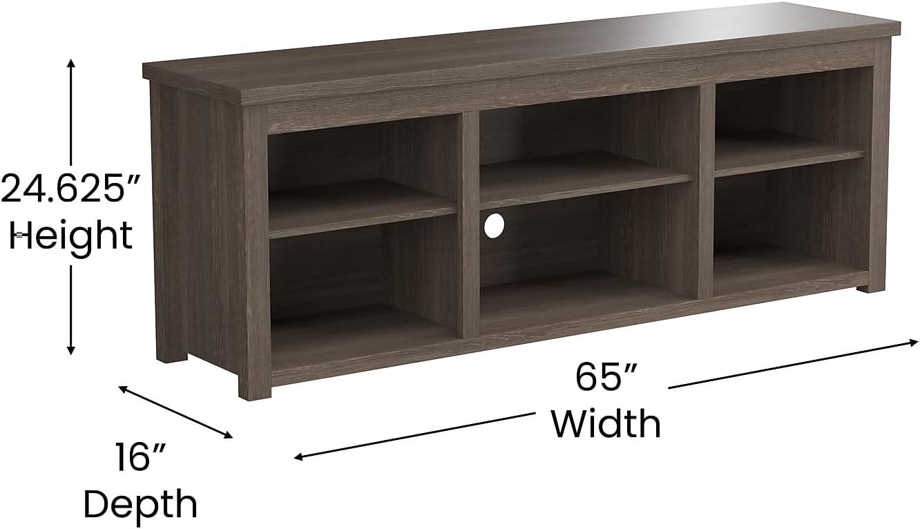 Flash Furniture Kilead Collection 3 Shelves Modern TV Stand, Espresso