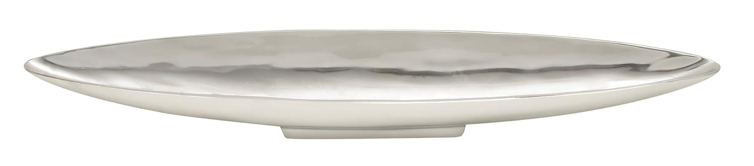 Ivy Bronx Hurtt Aluminum Metal Sleek Minimalistic Boat Decor Silver Tray