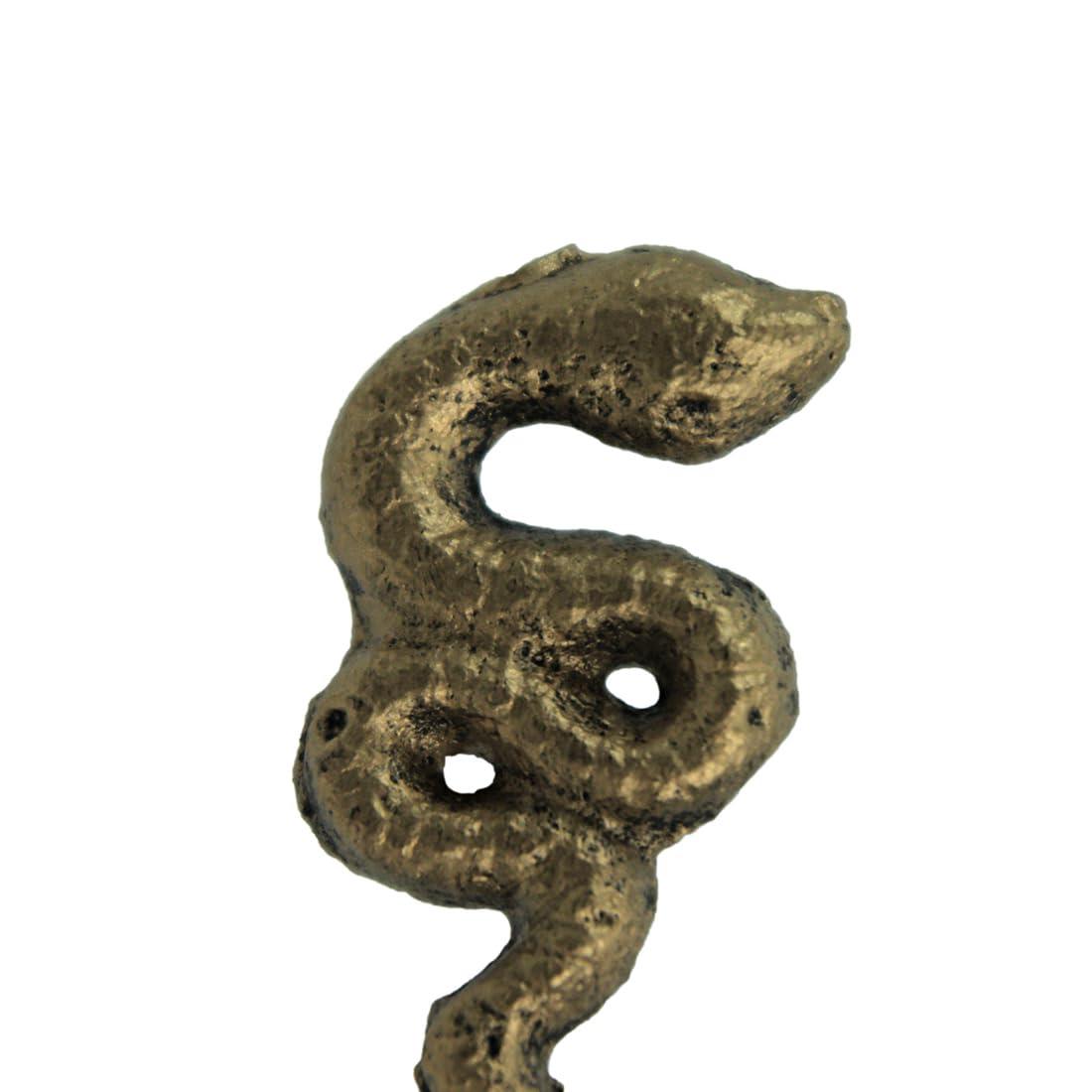 Zeckos Set of 6 Gold Gothic Snake Drawer Pulls - 2.25" x 1" - Cabinet Decor