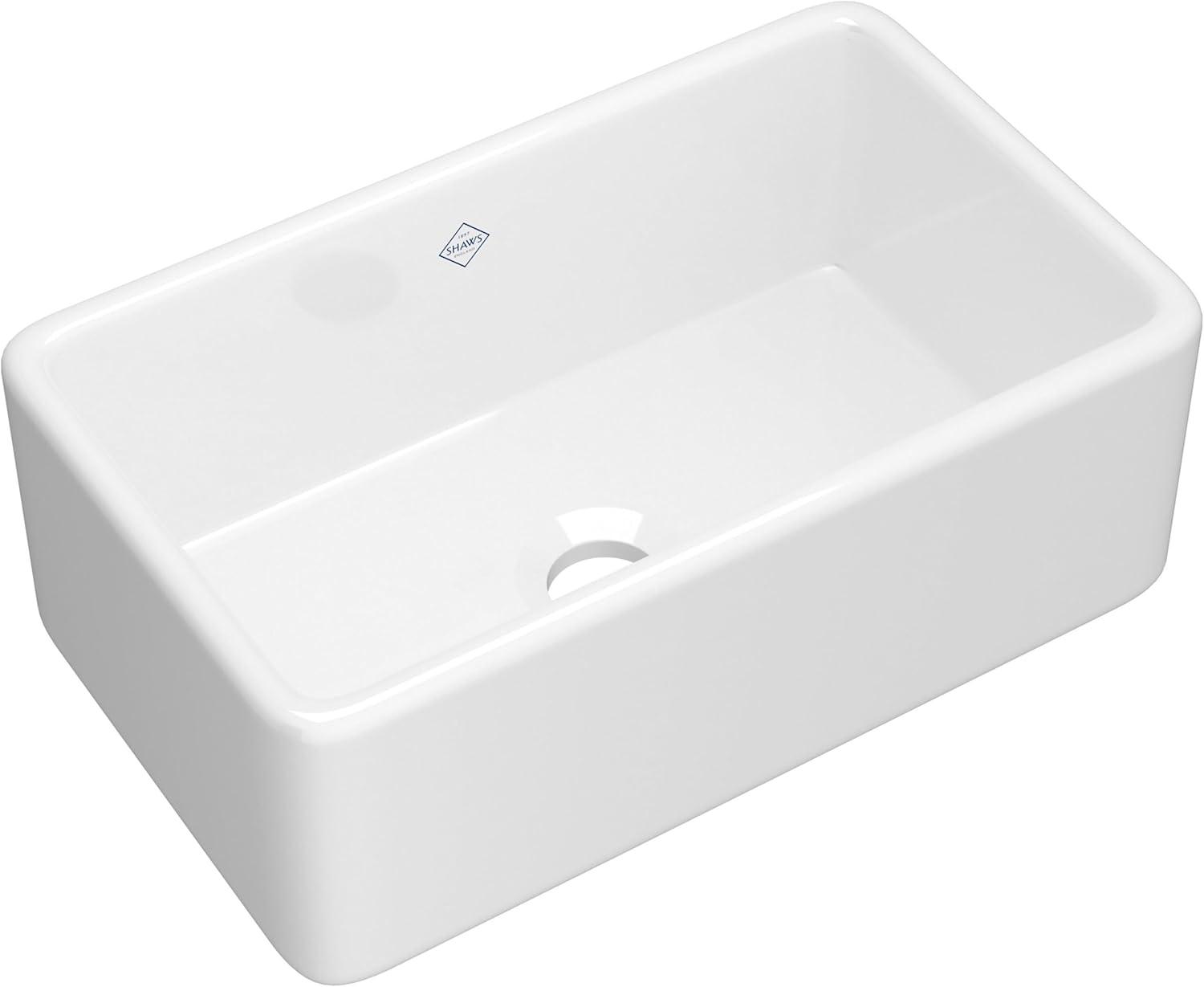 Shaws 30" Single Bowl Farmhouse Apron Front Fireclay Kitchen Sink