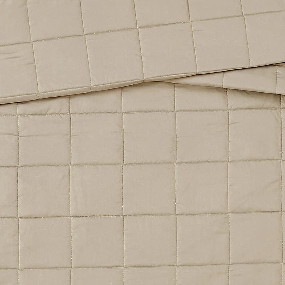 Garment Wash Solid Quilt Set - London Fog