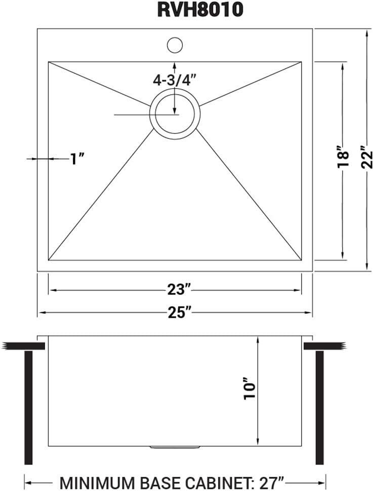 Ruvati Drop-in Topmount 16 Gauge Stainless Steel Single Bowl Kitchen Sink