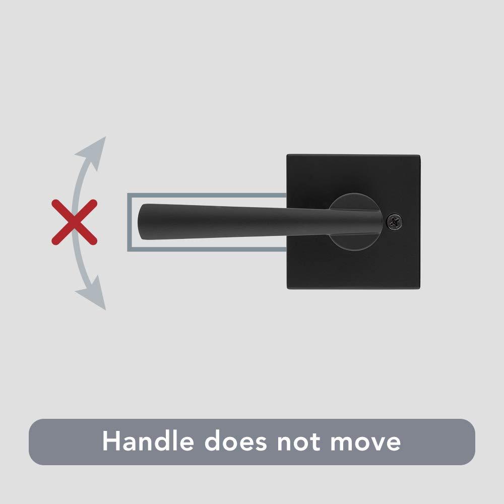 Baldwin Spyglass , Half Dummy Door Reversible Lever, Non-Turning Door Handle for Closet, French Door, With Microban Protection, in Matte Black