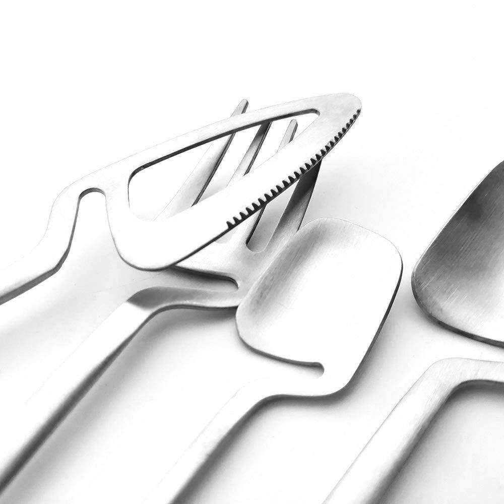 Flatware Set, 24-piece Silverware Cutlery Set with Serving Kitchen Utensil Set Service for 6, 304 Stainless Steel Utensils, Knife/Fork/Spoon, Matte Finish (A-Silver)