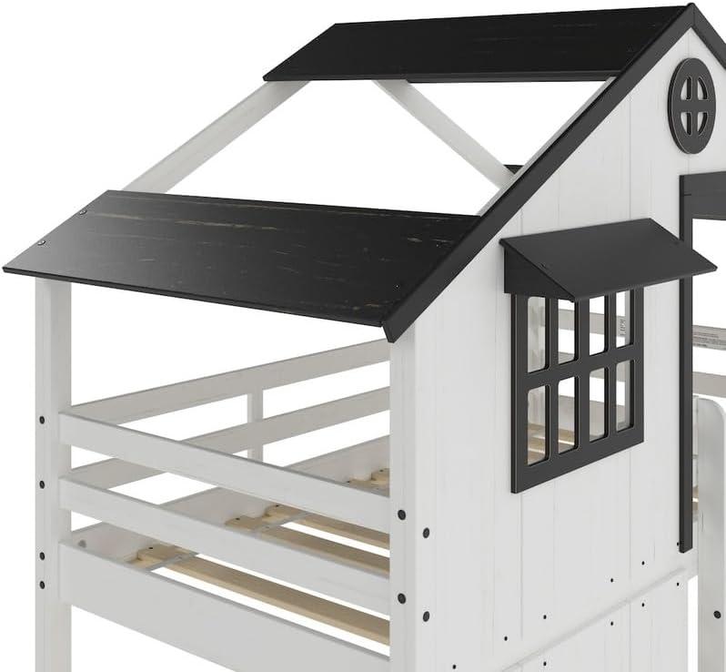 Child Craft Play House Twin Over Twin Standard Bunk Bed