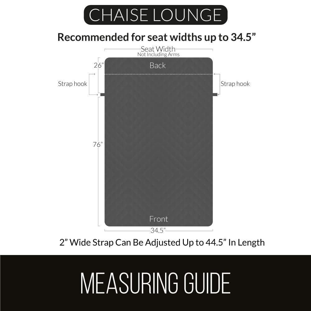 Sofa Shield Chaise Slip Cover with Patented Strap, Cushion Protector, US Designed Reversible Stain and Dog Tear Resistant Slipcover, 102x34 inch Seat, Washable Covers for Dogs Pets, Light Taupe