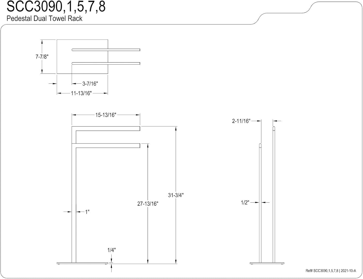 Kingston Brass Edenscape Freestanding Dual Towel Rack