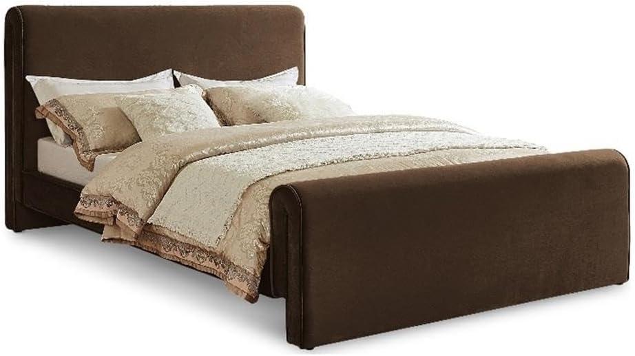 Meridian Furniture Sloan Brown Velvet Queen Bed