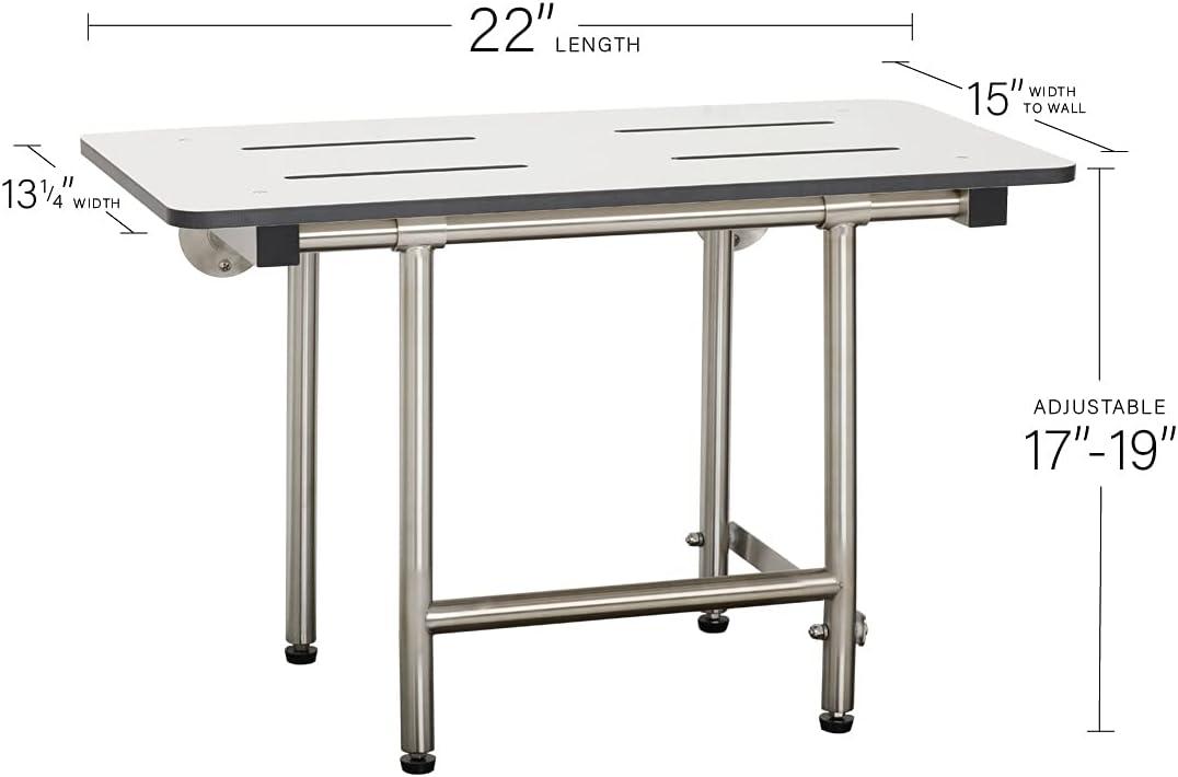 Seachrome White Bariatric Transfer Bench Seat with Legs