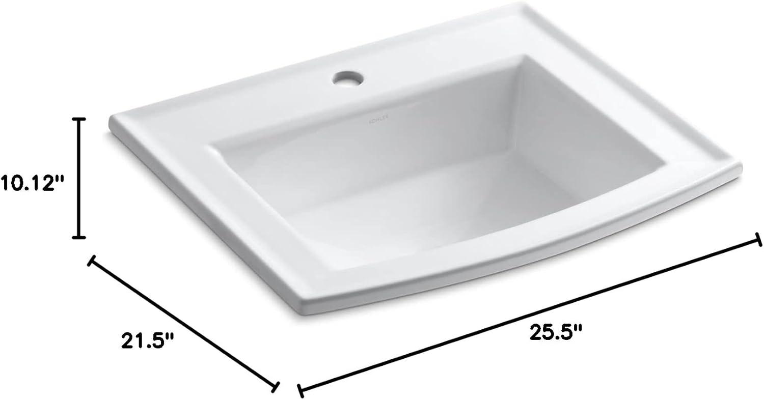 Archer® Vitreous China Rectangular Drop-In Bathroom Sink with Overflow