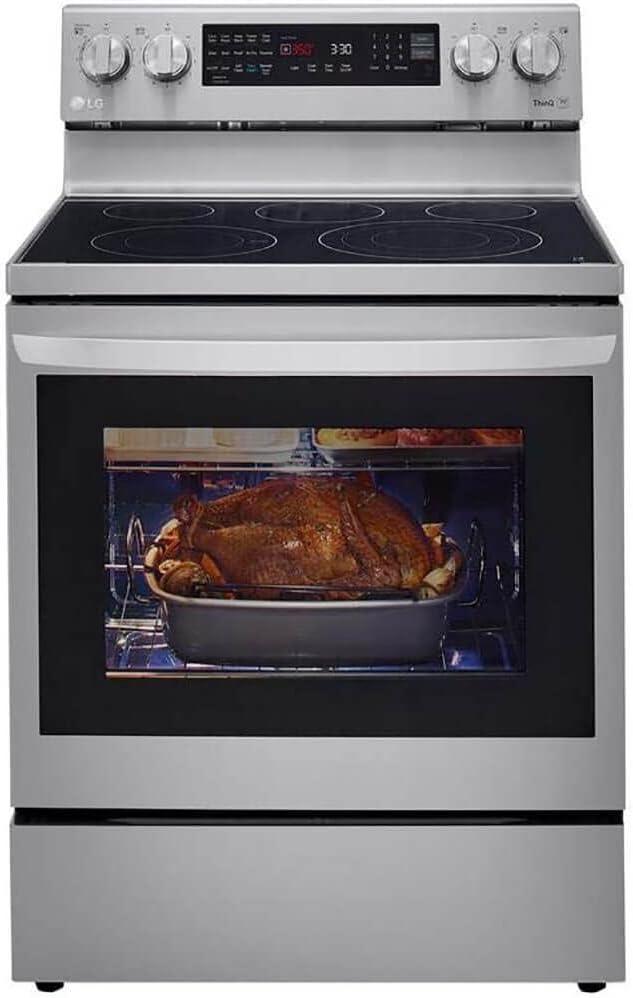 LG LG Smart Wi-Fi Enabled True Convection InstaView® Electric Range with Air Fry, 6.3 cu. ft. LREL6325F