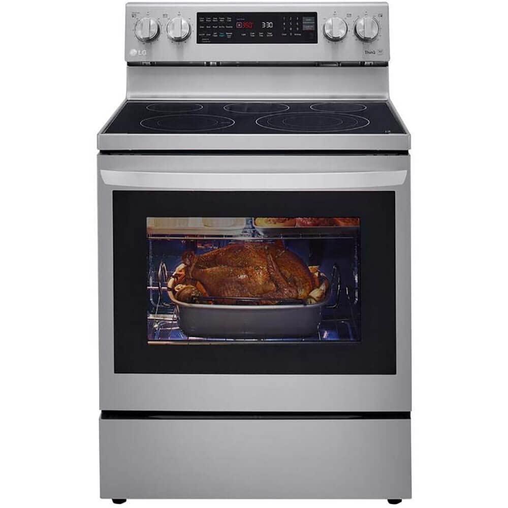 LG LG Smart Wi-Fi Enabled True Convection InstaView® Electric Range with Air Fry, 6.3 cu. ft. LREL6325F