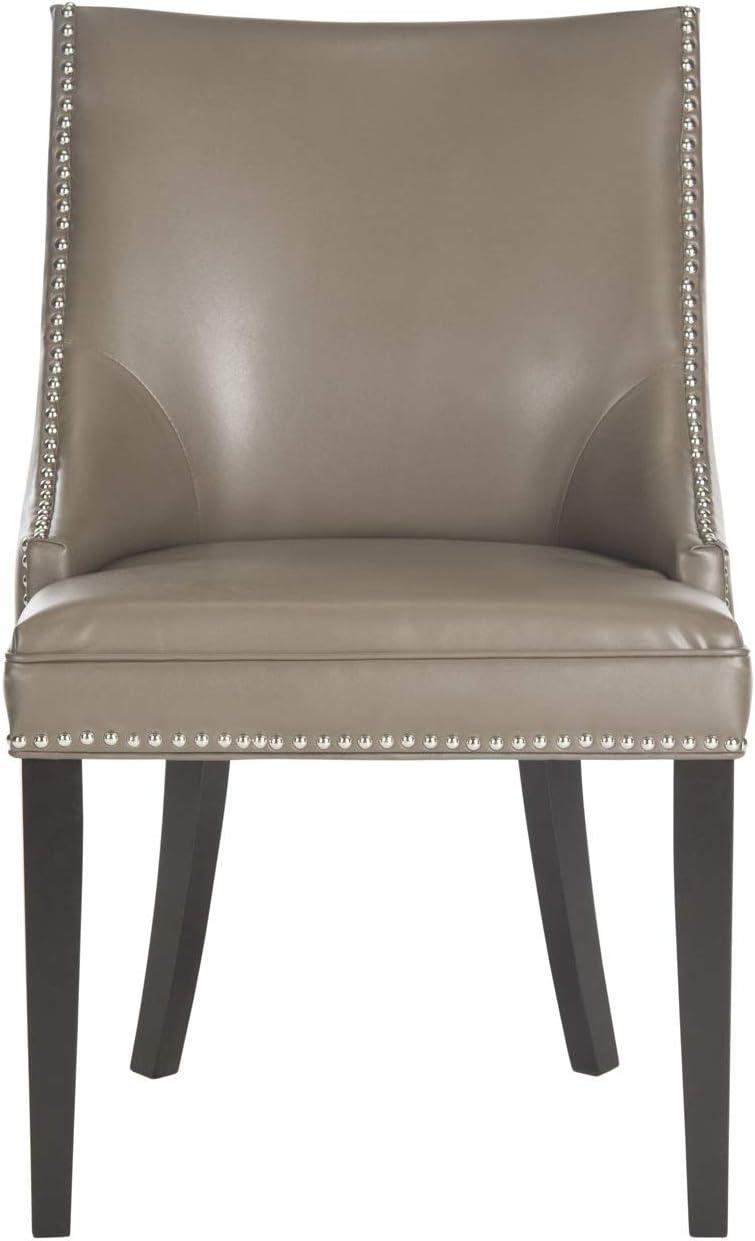 Afton 20"H Side Chair with Nail Heads (Set of 2) - Flat Cream - Safavieh