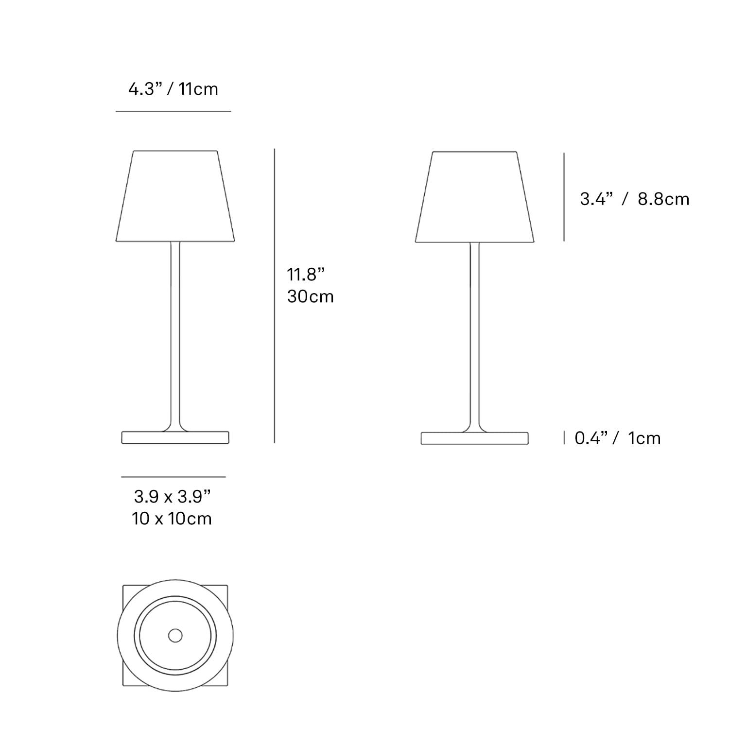 Zafferano, Poldina Pro Mini Lamp with Silver Leaf, Rechargeable Cordless Table Lamp with Touch Controls, Usable as an Indoor Lamp, Dimmer, 2200-3000 K, Height 11.8 Inches