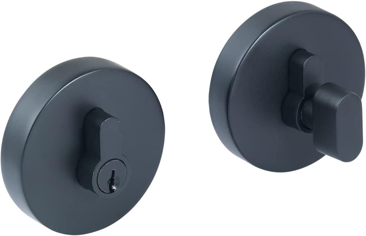 Matte Black Contemporary Single Cylinder Deadbolt