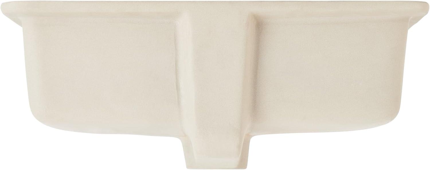 18" Destin White Porcelain Rectangular Undermount Bathroom Sink with Overflow