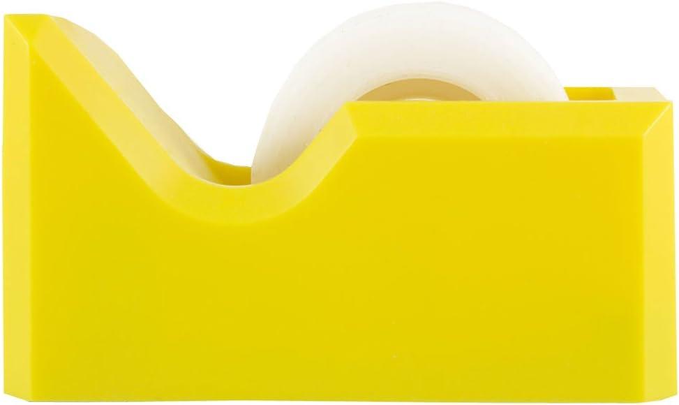 JAM Paper Colorful Desk Tape Dispensers - Yellow: Plastic Stationery for School & Office