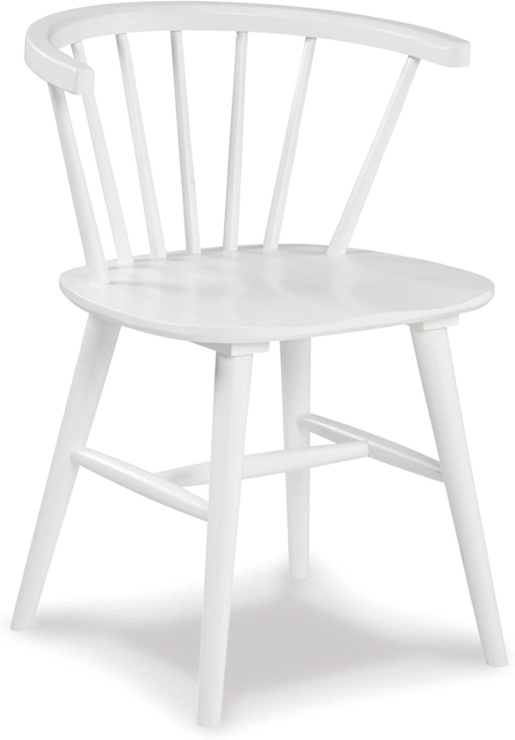 White Wood Spindle Back Dining Side Chair Set