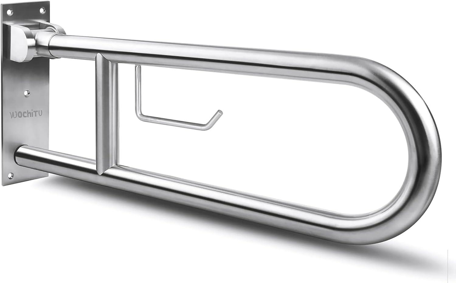 23.6'' Stainless Steel Flip-Up Toilet Safety Grab Bar