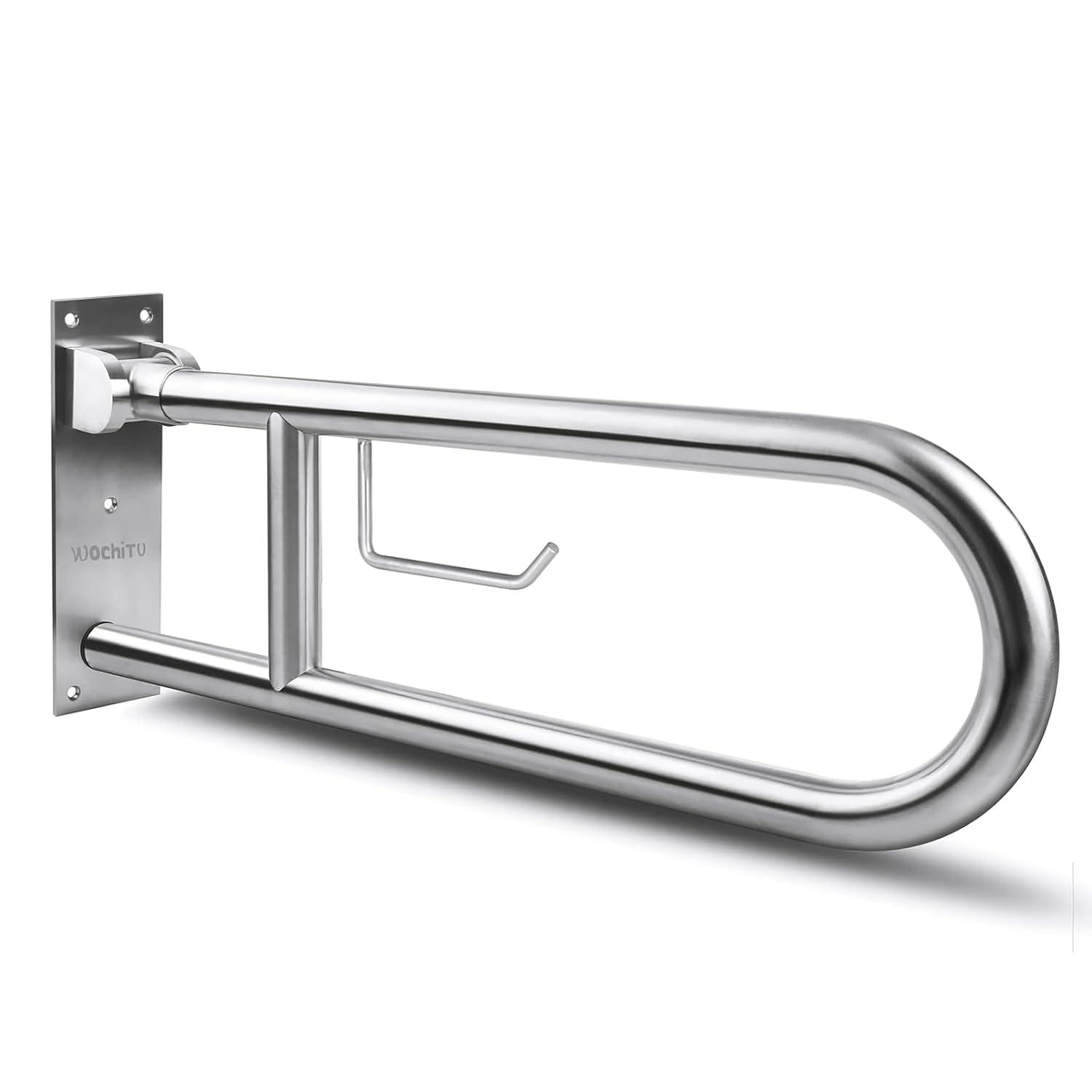 23.6'' Stainless Steel Flip-Up Toilet Safety Grab Bar