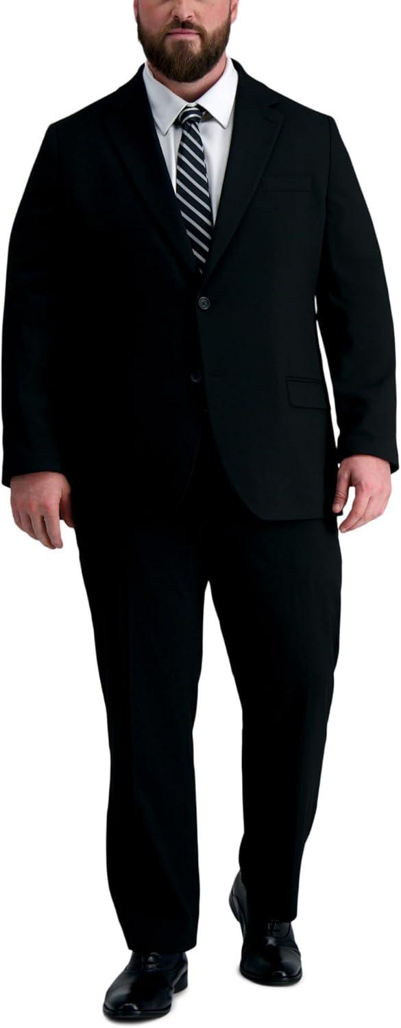 Big & Tall Black Polyester Blend Business Suit Jacket