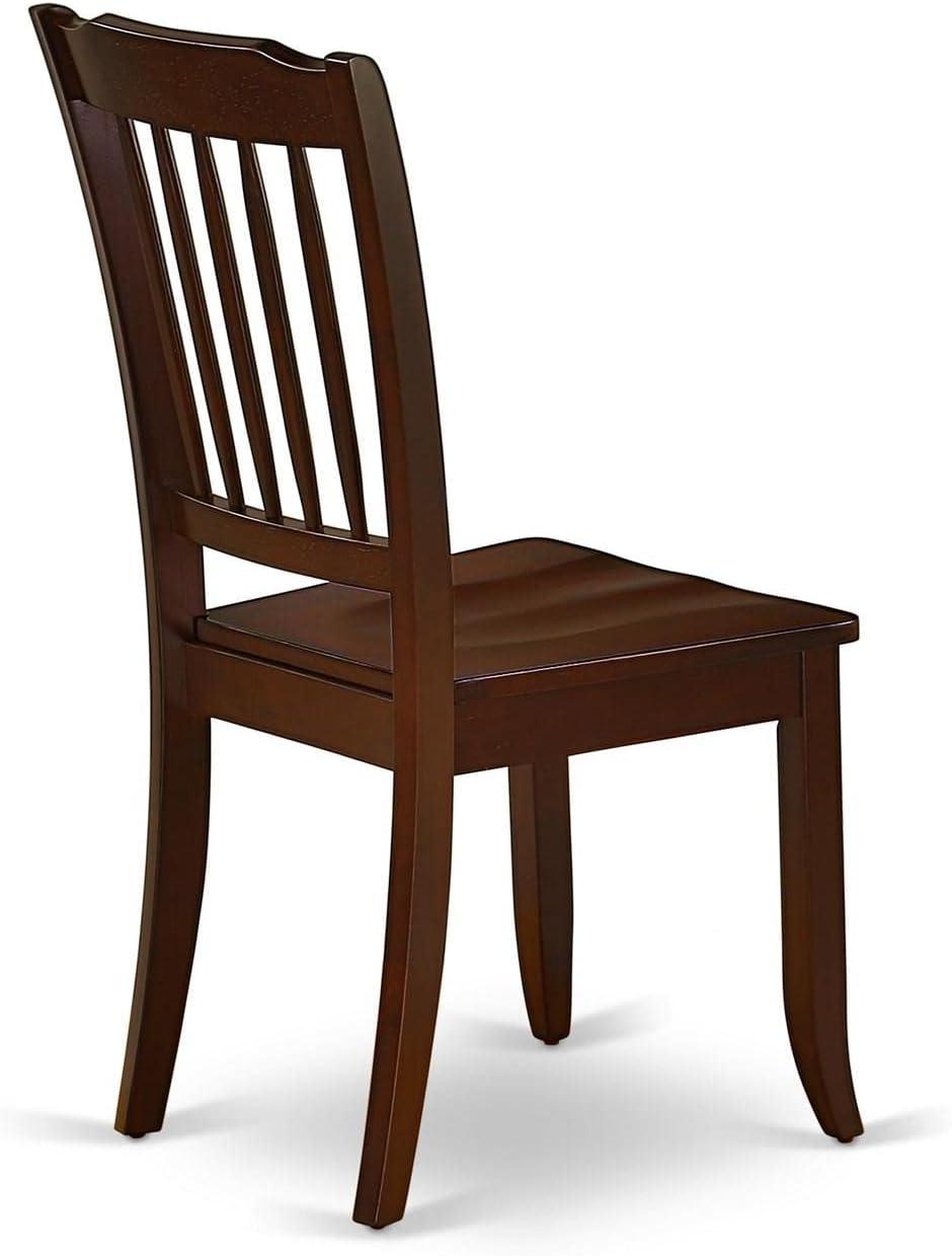 Danbury 38" Mahogany and Black Slatted Wood Dining Chairs - Set of 2