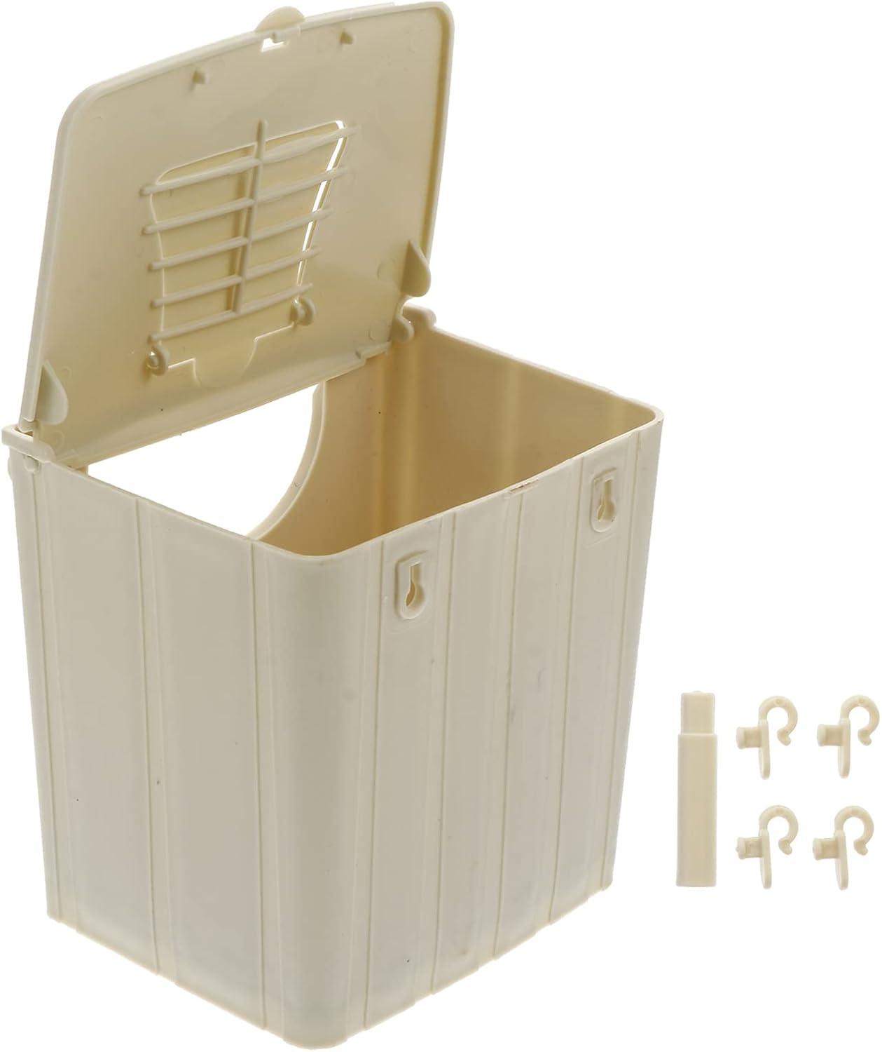 Off-White Plastic Parakeet Nesting Box with Perch
