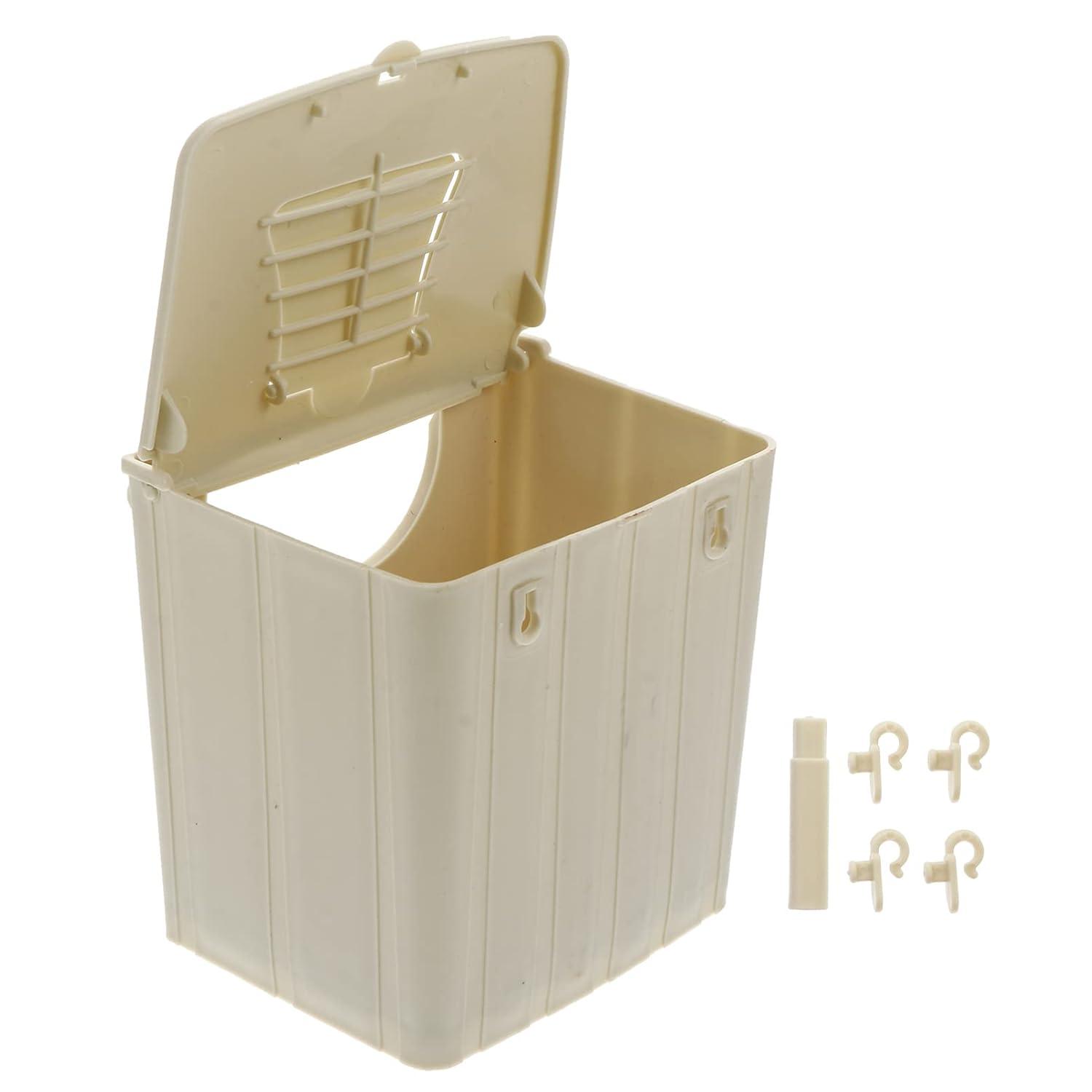Off-White Plastic Parakeet Nesting Box with Perch