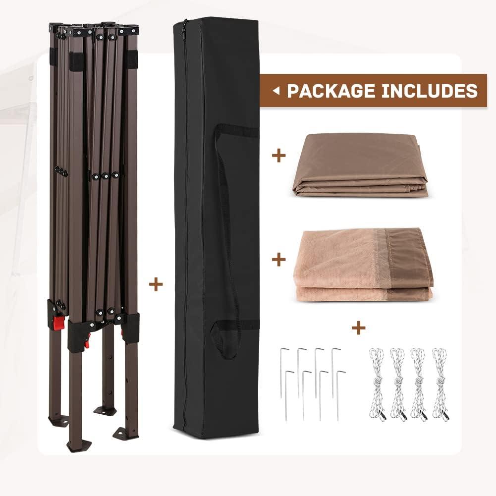 COOS BAY 10 Ft. W X 10 Ft. D Steel Pop Up Slant Leg Patio Gazebo With Netting