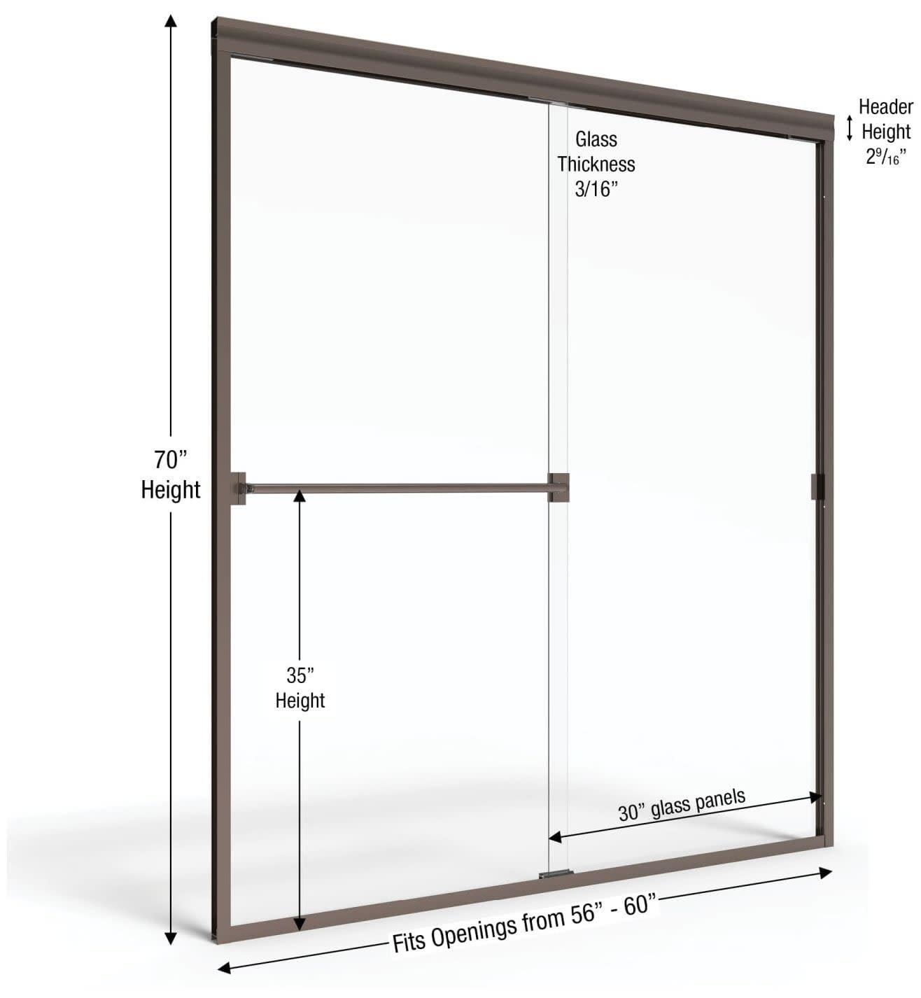 Classic Chrome Semi-Frameless Sliding Shower Door with Clear Glass