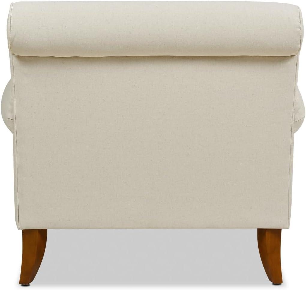 Jennifer Taylor Home Alana 38" Lawson Large Living Room Accent Arm Chair with Metal Casters, Light Beige