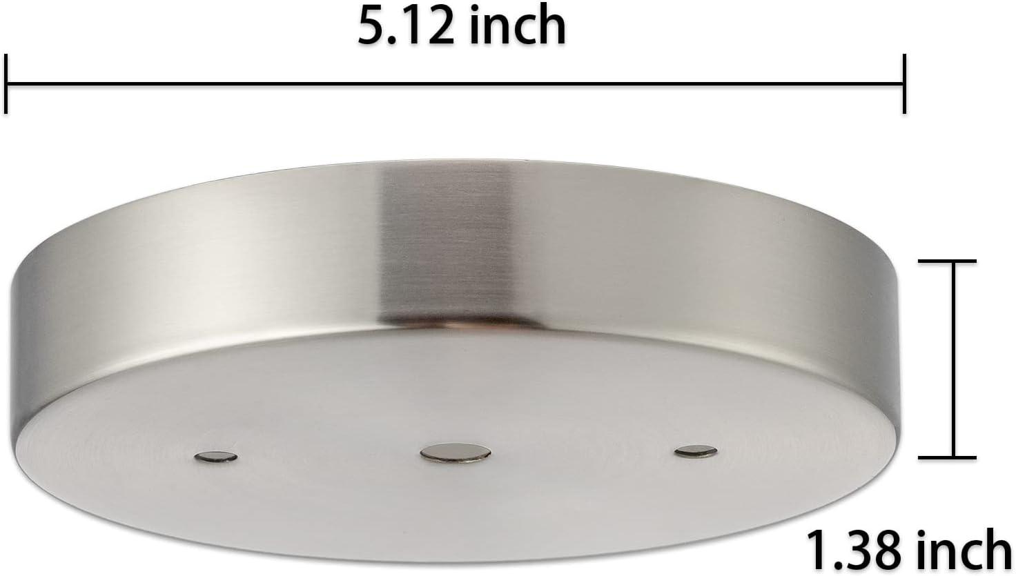 Brushed Nickel Modern Steel Ceiling Canopy Kit with Hook & Cord Holder