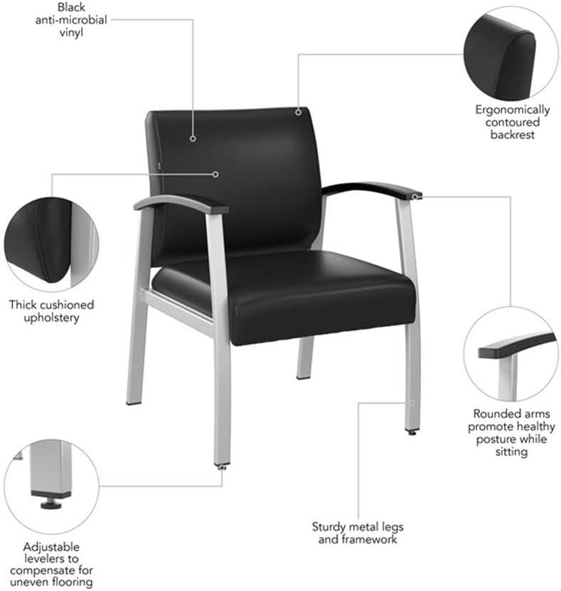 Vinyl Seat Waiting Room Chair with Metal Frame