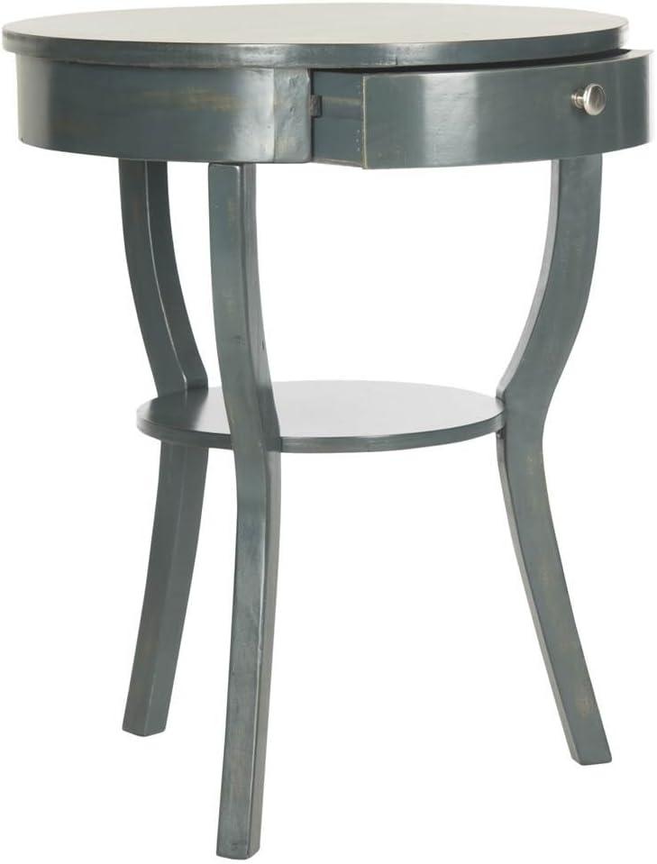 Kendra Round Pedestal End Table with Drawer  - Safavieh