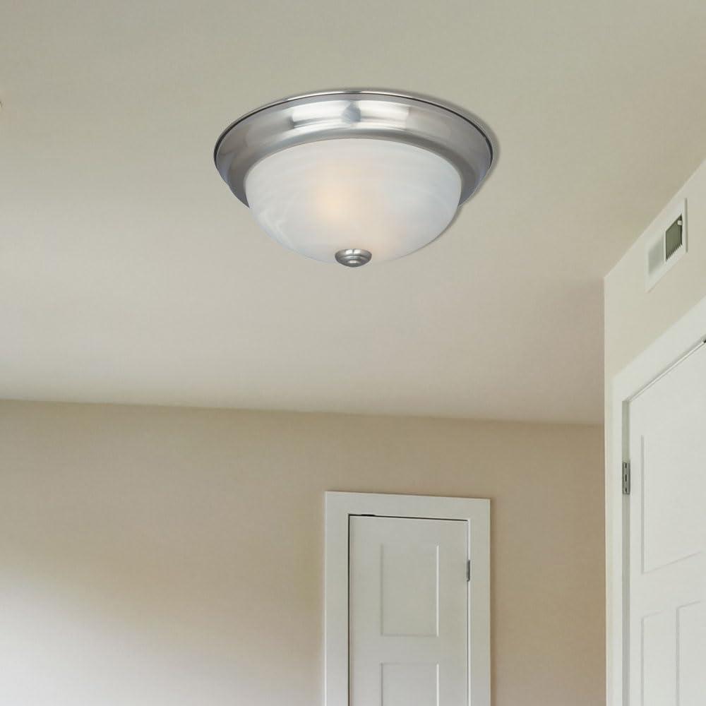 Designers Fountain 15 inch Large 3-Light Satin Platinum Flush Mount Ceiling Light, 1257L-SP-AL