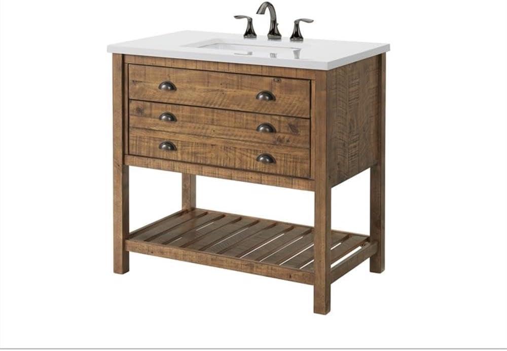 Martin Svensson Home Monterey 37" Wood Single Bathroom Vanity Natural Brown