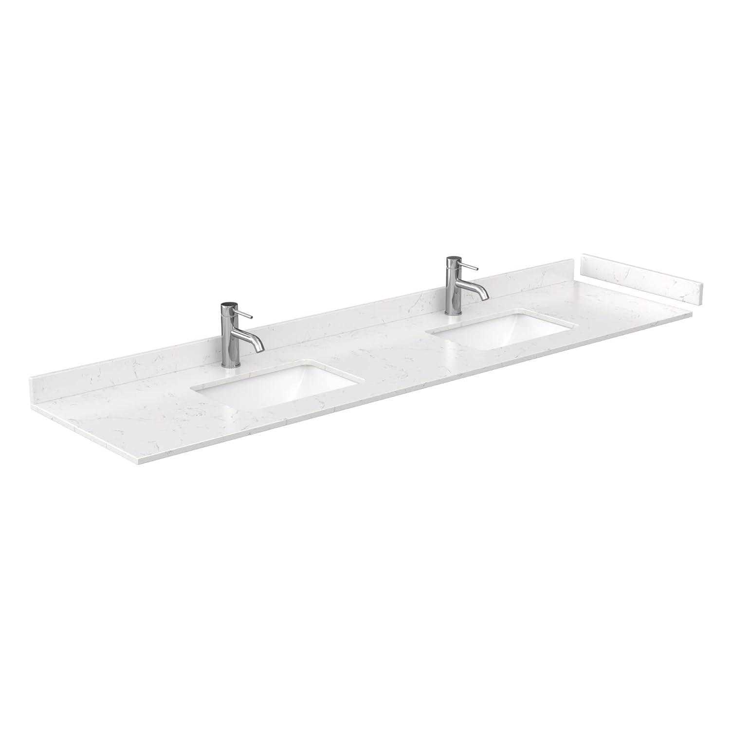 Wyndham Collection Miranda 84" Freestanding Double Bathroom Vanity with Cultured Marble Top & Reviews | Wayfair