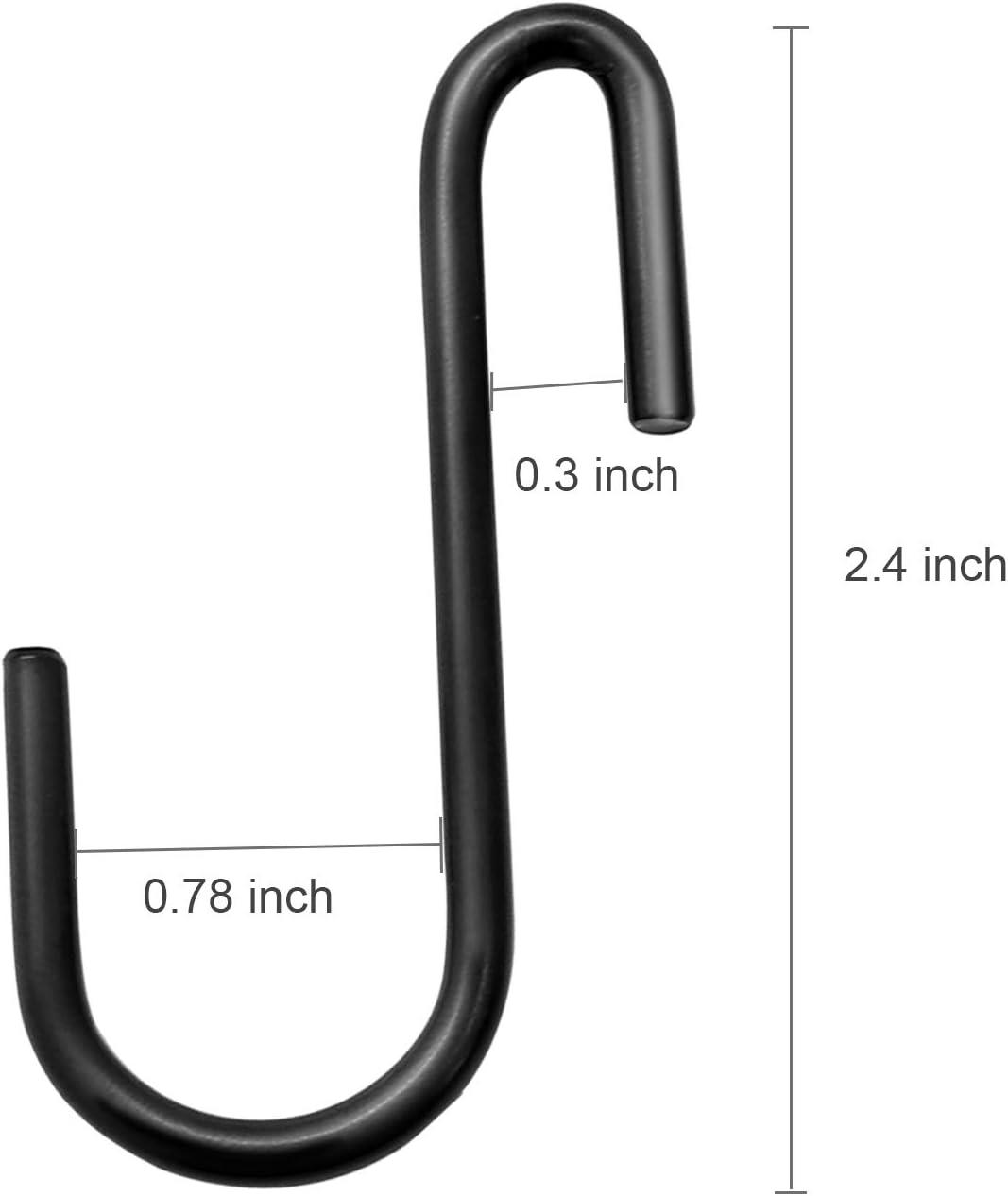 Black Heavy Duty Metal S Hooks for Kitchen and Garage