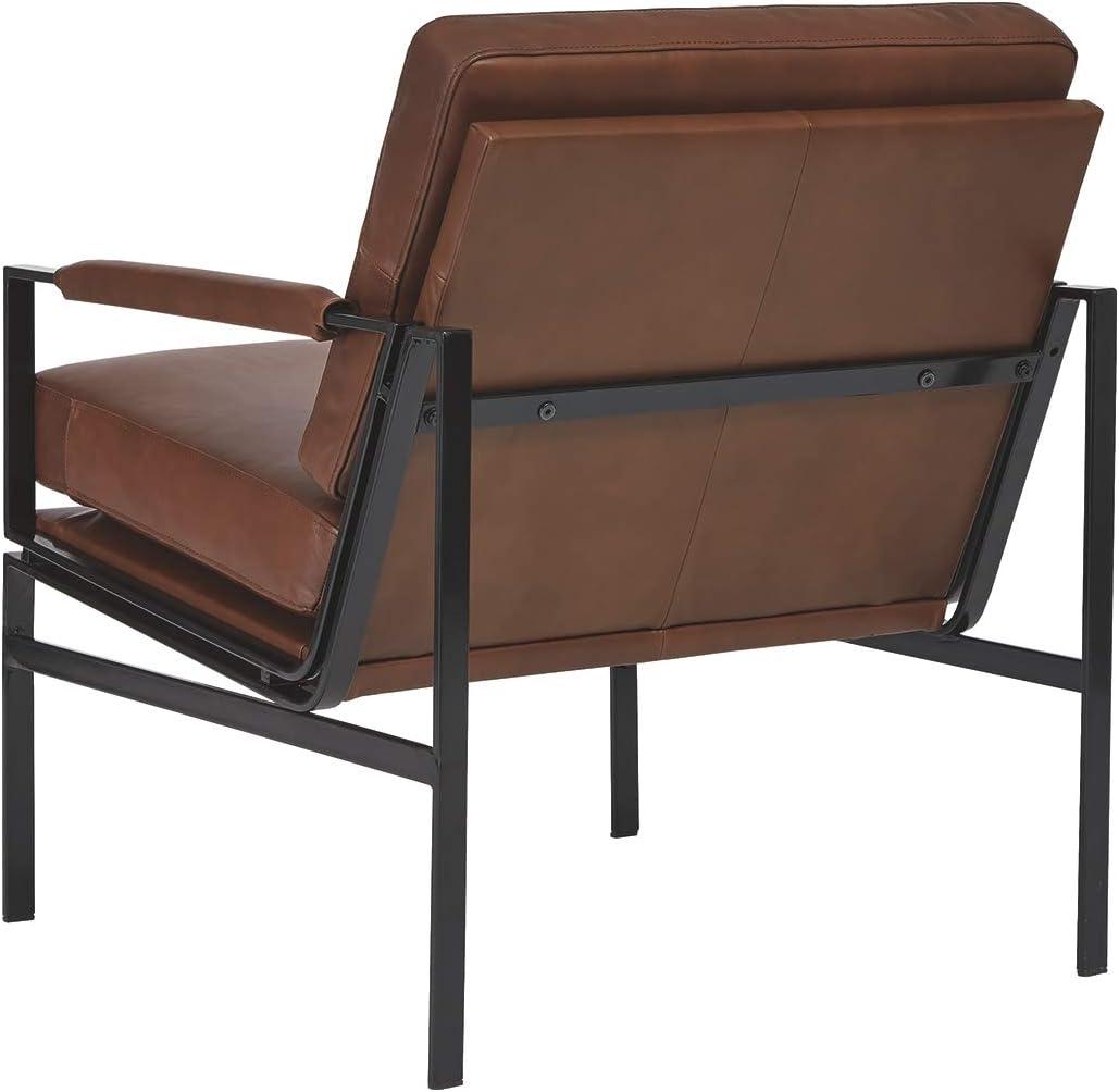 Signature Design by Ashley Contemporary Puckman Accent Chair Brown/Silver Finish